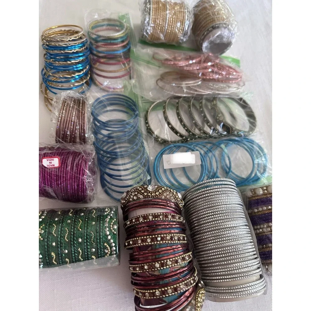 VINTAGE Bollywood Indian Bangle Bracelets LOT 43 Child Size Wedding Celebration